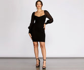 Mesh Together Long Sleeve Mini Dress